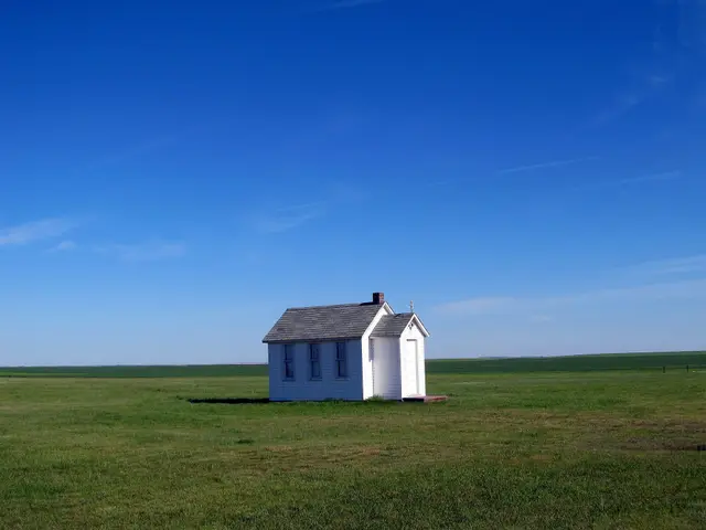 Small white church on the prairie